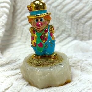 RON Lee Figurine Pudge clown signed 1994 5” X 3”